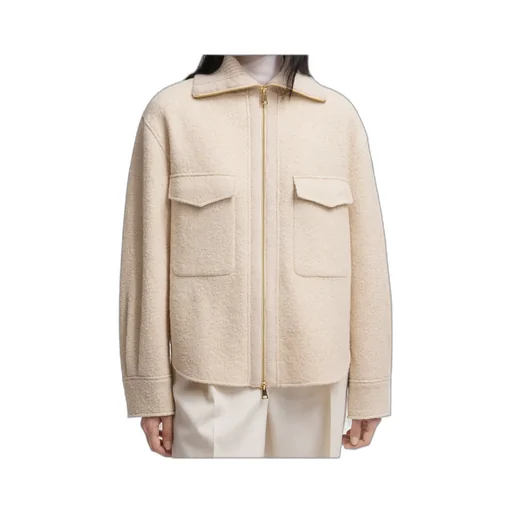 Moncler Logo Patch Zip-Up Shirt