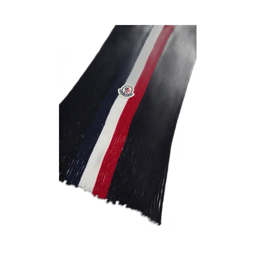 Moncler Logo Patch Fringe Detailed Scarf