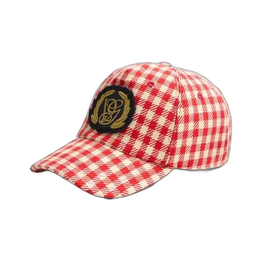 Valentino	Logo Embroidered Checked Baseball Cap