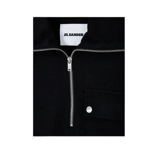 Jil Sander Front Zipped Felted Sweatshirt