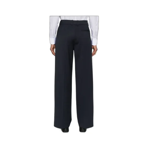 Wool Blend Wide Leg Trousers With Belt Loops