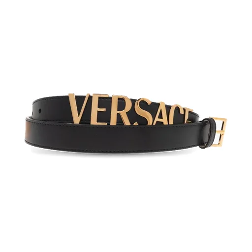 Versace Logo-Lettering Buckle Belt