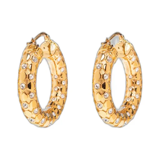 Versace Greca-Engraved Embellished Earrings