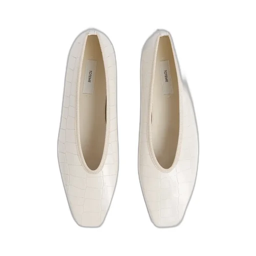 Crocodile-Embossed Ballet Flats