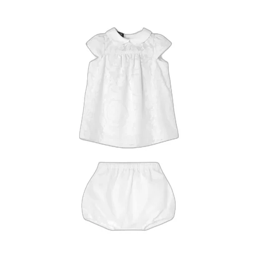 Versace Kids Floral Motif Ruffled Dress