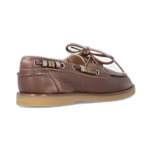 Logo-Lettering Lace-Up Loafers