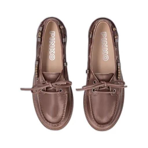 Logo-Lettering Lace-Up Loafers