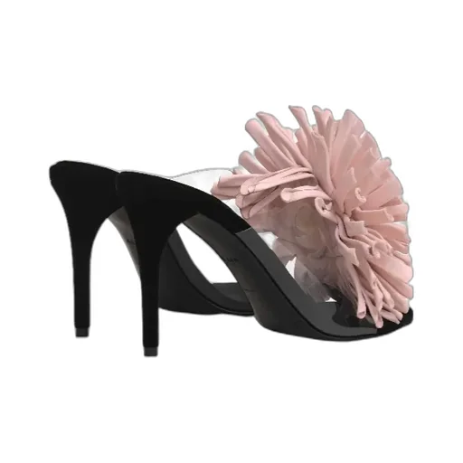 Asymetric Heel Sandals In Lambskin