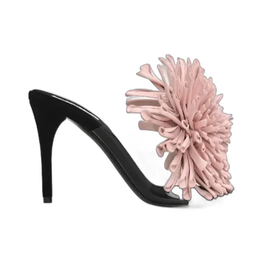 Asymetric Heel Sandals In Lambskin