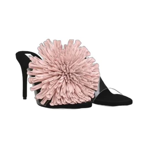 Asymetric Heel Sandals In Lambskin