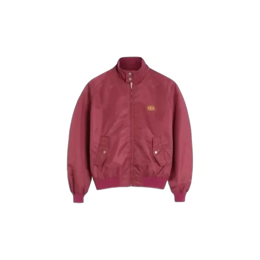 Valentino Logo Patch Zip-Up High Neck Jacket