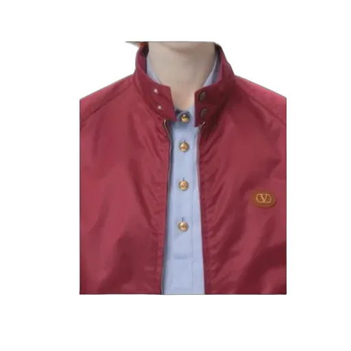 Valentino Logo Patch Zip-Up High Neck Jacket