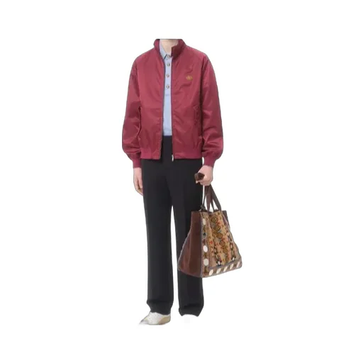 Valentino Logo Patch Zip-Up High Neck Jacket