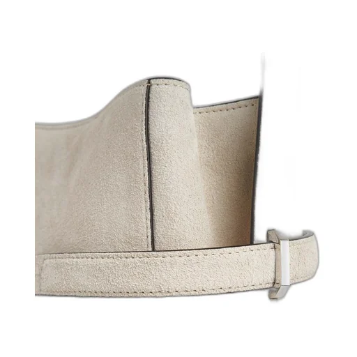 Belted Suede Bucket Bag