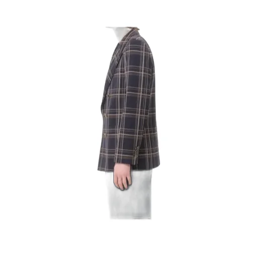 Checked Double-Breasted Blazer