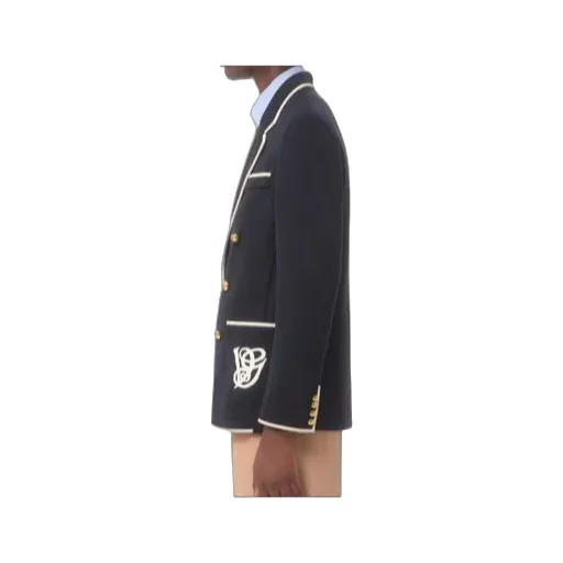Double-Breasted Wool Jacket With Vg Patch