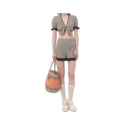 Printed Polka Dot Poplin Top