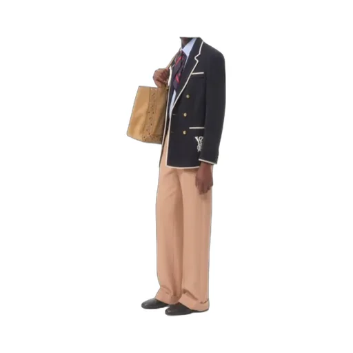 Double-Breasted Wool Jacket With Vg Patch
