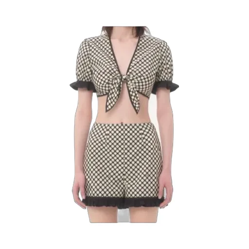 Printed Polka Dot Poplin Top