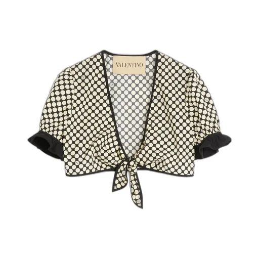 Printed Polka Dot Poplin Top