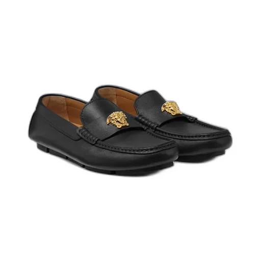 Versace Medusa-Head Ruched Loafers