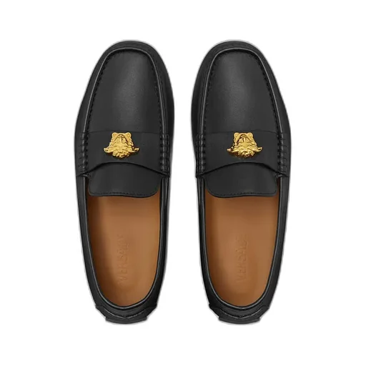 Versace Medusa-Head Ruched Loafers