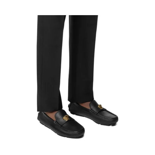 Versace Medusa-Head Ruched Loafers