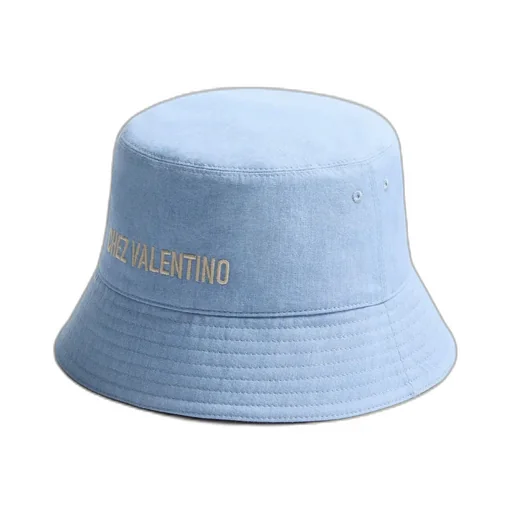 Chez Valentino Denim Bucket Hat With Embroidery