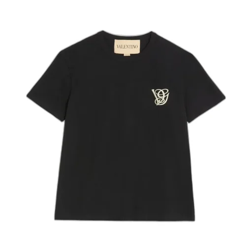 Valentino Vg Logo Embroidered Crewneck T-Shirt