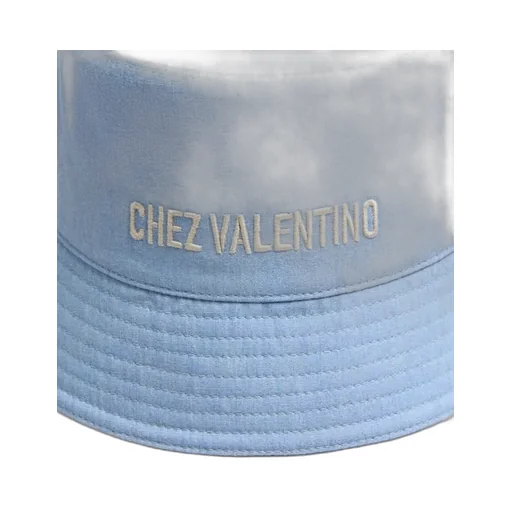 Chez Valentino Denim Bucket Hat With Embroidery