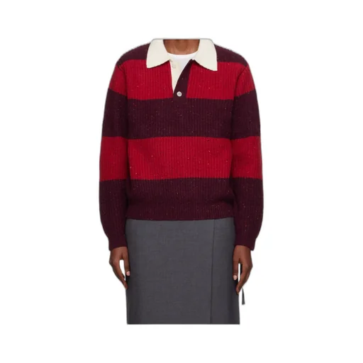 Dunst Ribbed Striped Polo Knitwear