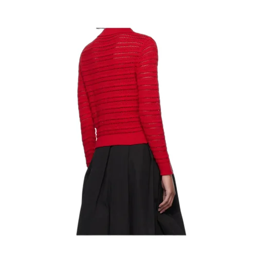 Red Open Collar Cardigan