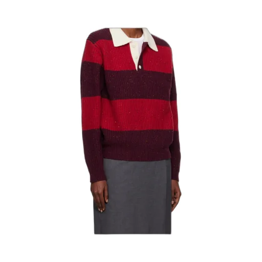 Dunst Ribbed Striped Polo Knitwear