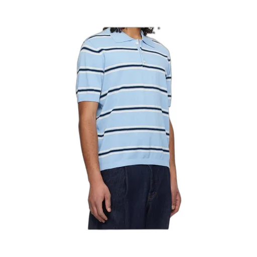 Dunst Striped Polo Shirt With Ribbed Edges