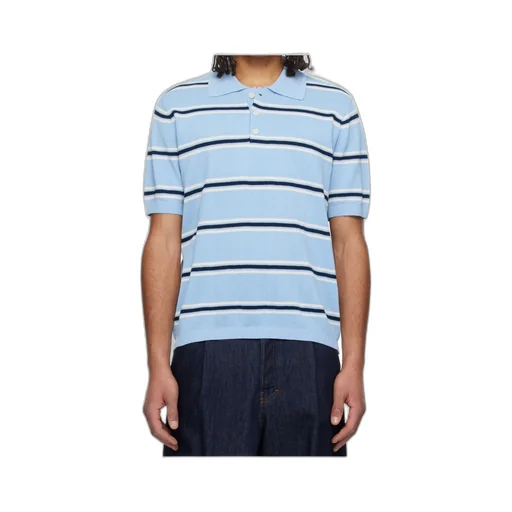 Dunst Striped Polo Shirt With Ribbed Edges