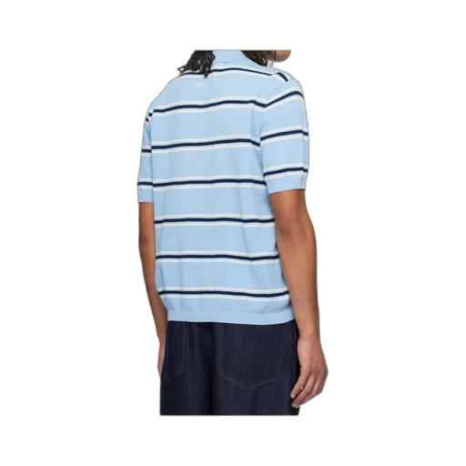 Dunst Striped Polo Shirt With Ribbed Edges