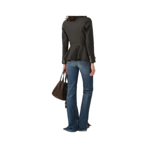 Peplum Riding Jacket In Leather