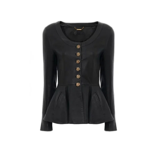 Peplum Riding Jacket In Leather