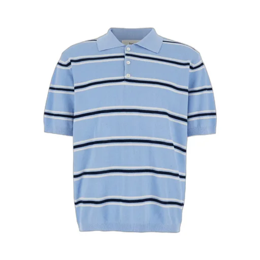 Dunst Striped Polo Shirt With Ribbed Edges