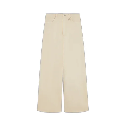 Sportmax Siamese Logo-Patch Wide-Leg Jeans