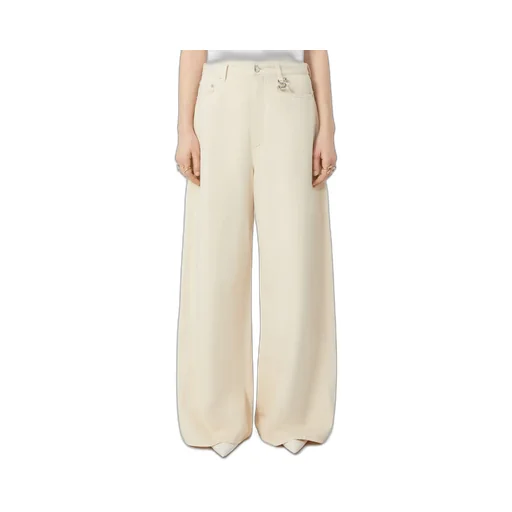 Sportmax Siamese Logo-Patch Wide-Leg Jeans