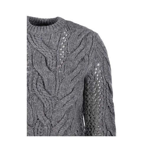 Cable-Knit Eyelet-Detail Sweater