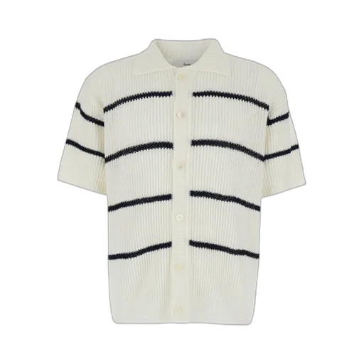 Dunst Striped Knitted Polo Shirt