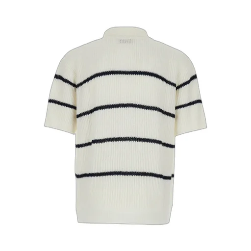 Dunst Striped Knitted Polo Shirt