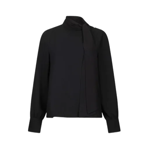 High-Neck Button-Detail Blouse