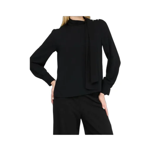 High-Neck Button-Detail Blouse