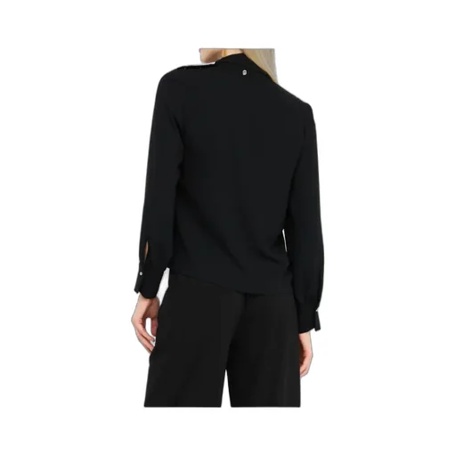 High-Neck Button-Detail Blouse
