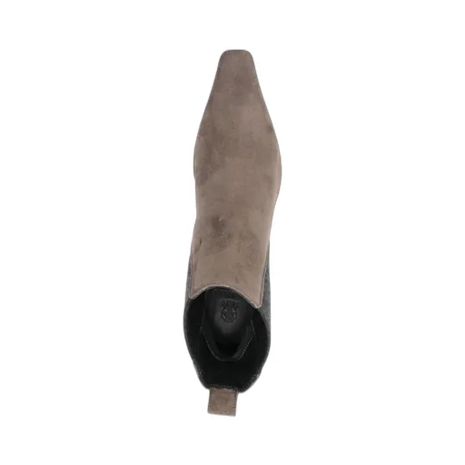 Suede Elastic-Insert Ankle Boots