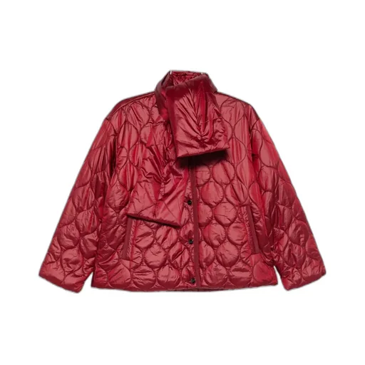 Quilted Cotton Jacket With Scarf