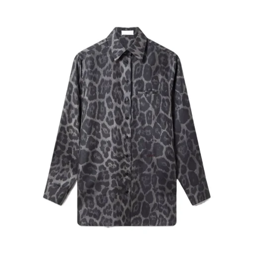 Stella Mccartney Leopard Printed Long Sleeved Shirt